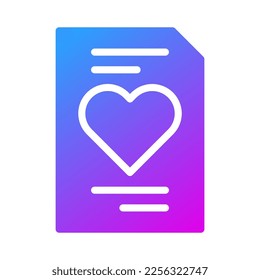 paper icon solid gradient style valentine illustration vector element and symbol perfect. Icon sign from modern collection for web.