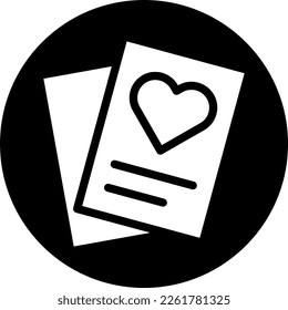 paper icon solid white style valentine illustration vector element and symbol perfect. Icon sign from modern collection for web.