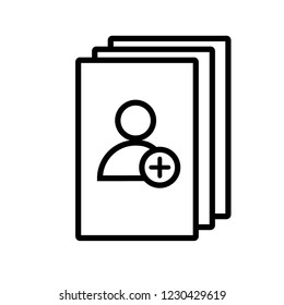 paper icon in trendy flat design Add User outline icon