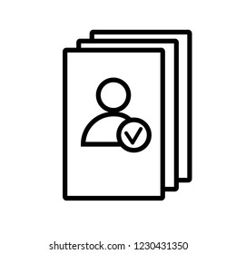 paper icon in trendy flat design people tick approved