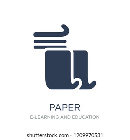 Paper icon. Trendy flat vector Paper icon on white background from E-learning and education collection, vector illustration can be use for web and mobile, eps10