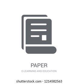 Paper icon. Trendy Paper logo concept on white background from E-learning and education collection. Suitable for use on web apps, mobile apps and print media.