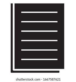 paper icon vector black color