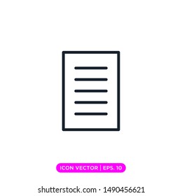 Paper Icon Vector Design Template With Editable Stroke