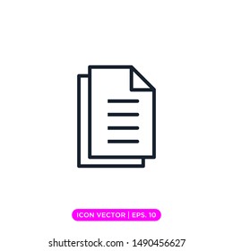 Paper Icon Vector Design Template With Editable Stroke