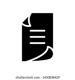 Paper icon vector , document tamplate logo design emblem isolated illustration , outline solid background white
