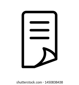 Paper icon vector , document tamplate logo design emblem isolated illustration , outline solid background white