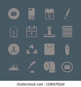 paper icon. paper vector icons set march calendar, paper clip, recycle sign and present new idea