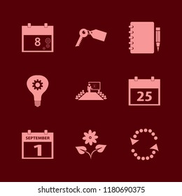 paper icon. paper vector icons set march calendar, present new idea, key tag and calendar