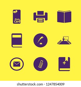 paper icon. paper vector icons set bible, present new idea, book and envelope