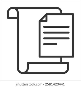 Paper Icon Vector Illustration Outline