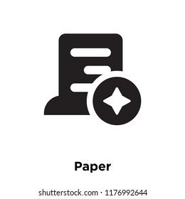 Paper icon vector isolated on white background, logo concept of Paper sign on transparent background, filled black symbol