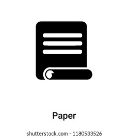 Paper icon vector isolated on white background, logo concept of Paper sign on transparent background, filled black symbol