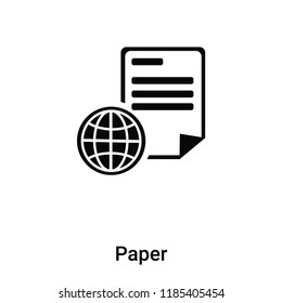 Paper icon vector isolated on white background, logo concept of Paper sign on transparent background, filled black symbol