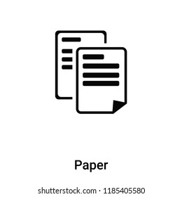 Paper icon vector isolated on white background, logo concept of Paper sign on transparent background, filled black symbol