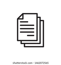 Vector de icono de papel. Icono de papel de nota de línea. Ilustración del símbolo del Bloc de notas. Diseño sencillo sobre fondo blanco.