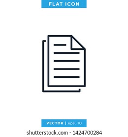 Paper Icon Vector Logo Design Template. Document Icon