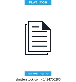 Paper Icon Vector Logo Design Template. Document Icon
