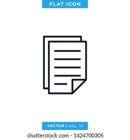 Paper Icon Vector Logo Design Template. Document Icon