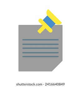 Paper icon vector or logo illustration flat color style 