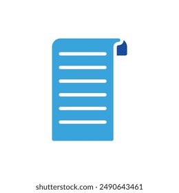 paper icon vector or logo illustration glyph blue color style	
