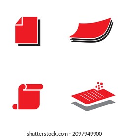 Diseño de conjunto de logotipos de vectores de iconos de papel