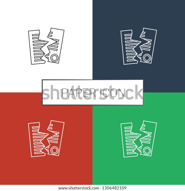 paper icon white\
background. Editable line paper icon from company. Trendy paper\
icon for web and mobile.