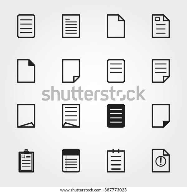 Paper Icons Stock Vector (Royalty Free) 387773023