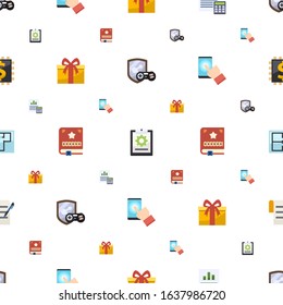 paper icons pattern seamless. Included editable flat game clan, project, Balance Sheet, gift, Scrapbooking, testing, Property plan, terms & conditions icons. paper icons for web and mobile.