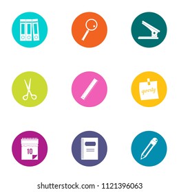 Paper icons set. Flat set of 9 paper vector icons for web isolated on white background