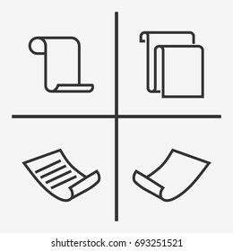 Paper icons set illustration isolated vector sign symbol
