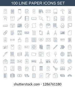 paper icons. Trendy 100 paper icons. Contain icons such as fan, money, take away food, notebook, document, clipboard, book, Money, documents box. paper icon for web and mobile.