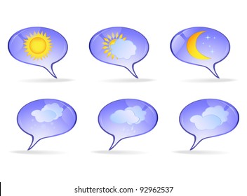 Paper icons with the weather image. Vector