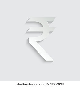 paper Indian Rupee icon. Indian Rupee sign. vector