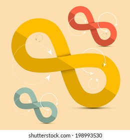 Paper Infinity Symbols Set - Vector Illustration