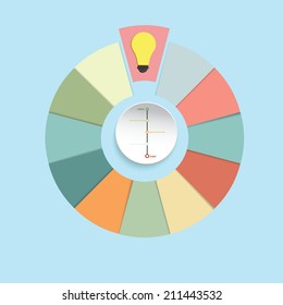  Paper info graphics pie chart and puzzle, Vector illustration 