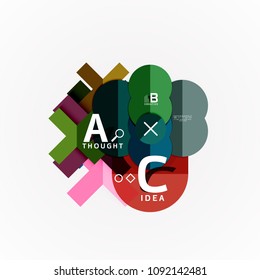 Paper infographic banner template with a b c options, infographics elements. Vector illustration