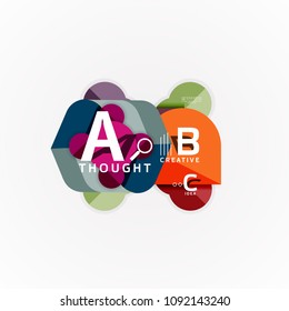 Paper infographic banner template with a b c options, infographics elements. Vector illustration