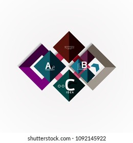 Paper infographic banner template with a b c options, infographics elements. Vector illustration