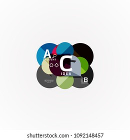 Paper infographic banner template with a b c options, infographics elements. Vector illustration