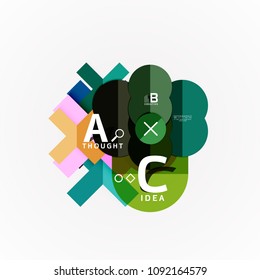 Paper infographic banner template with a b c options, infographics elements. Vector illustration