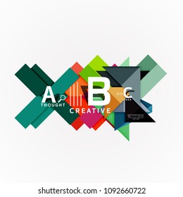 Paper infographic banner template with a b c options, infographics elements. Vector illustration