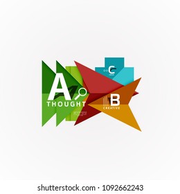 Paper infographic banner template with a b c options, infographics elements. Vector illustration