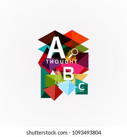 Paper infographic banner template with a b c options, infographics elements. Vector illustration