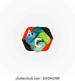 Paper infographic banner template with a b c options, infographics elements. Vector illustration