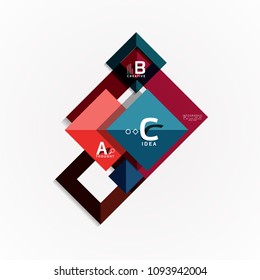 Paper infographic banner template with a b c options, infographics elements. Vector illustration