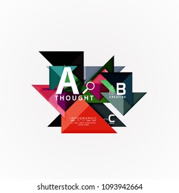 Paper infographic banner template with a b c options, infographics elements. Vector illustration