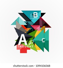 Paper infographic banner template with a b c options, infographics elements. Vector illustration