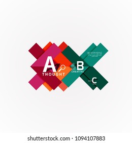 Paper infographic banner template with a b c options, infographics elements. Vector illustration