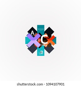 Paper infographic banner template with a b c options, infographics elements. Vector illustration